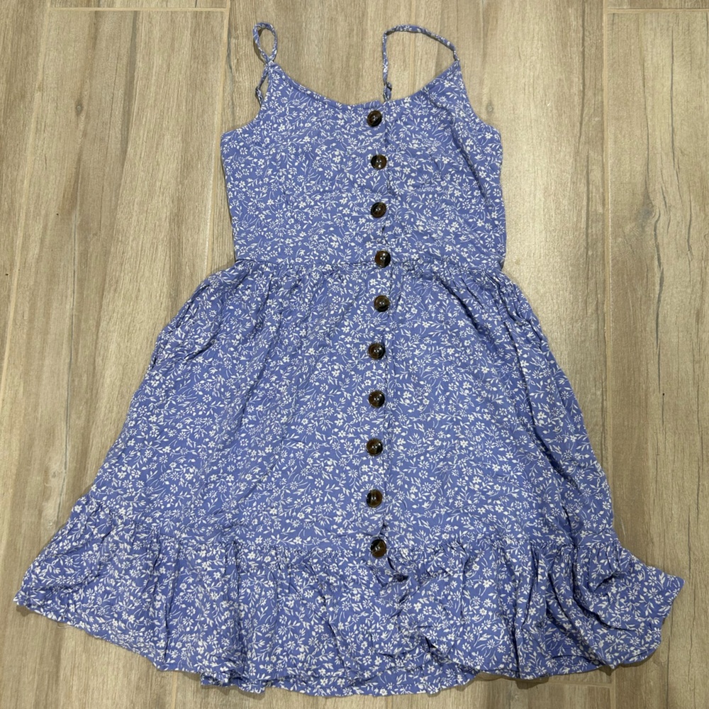 Japna Blue Floral Button-Down Dress